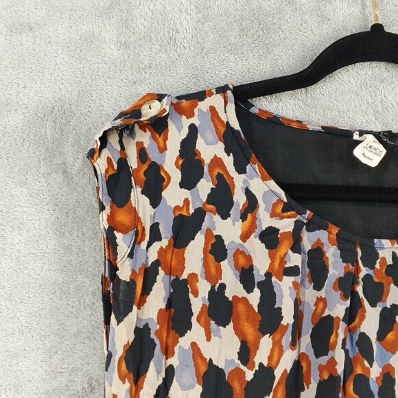 SIMONE D. Short Tank Dress Size M 100% Viscose Multicolor Print w/ Black Lining - Picture 5 of 14